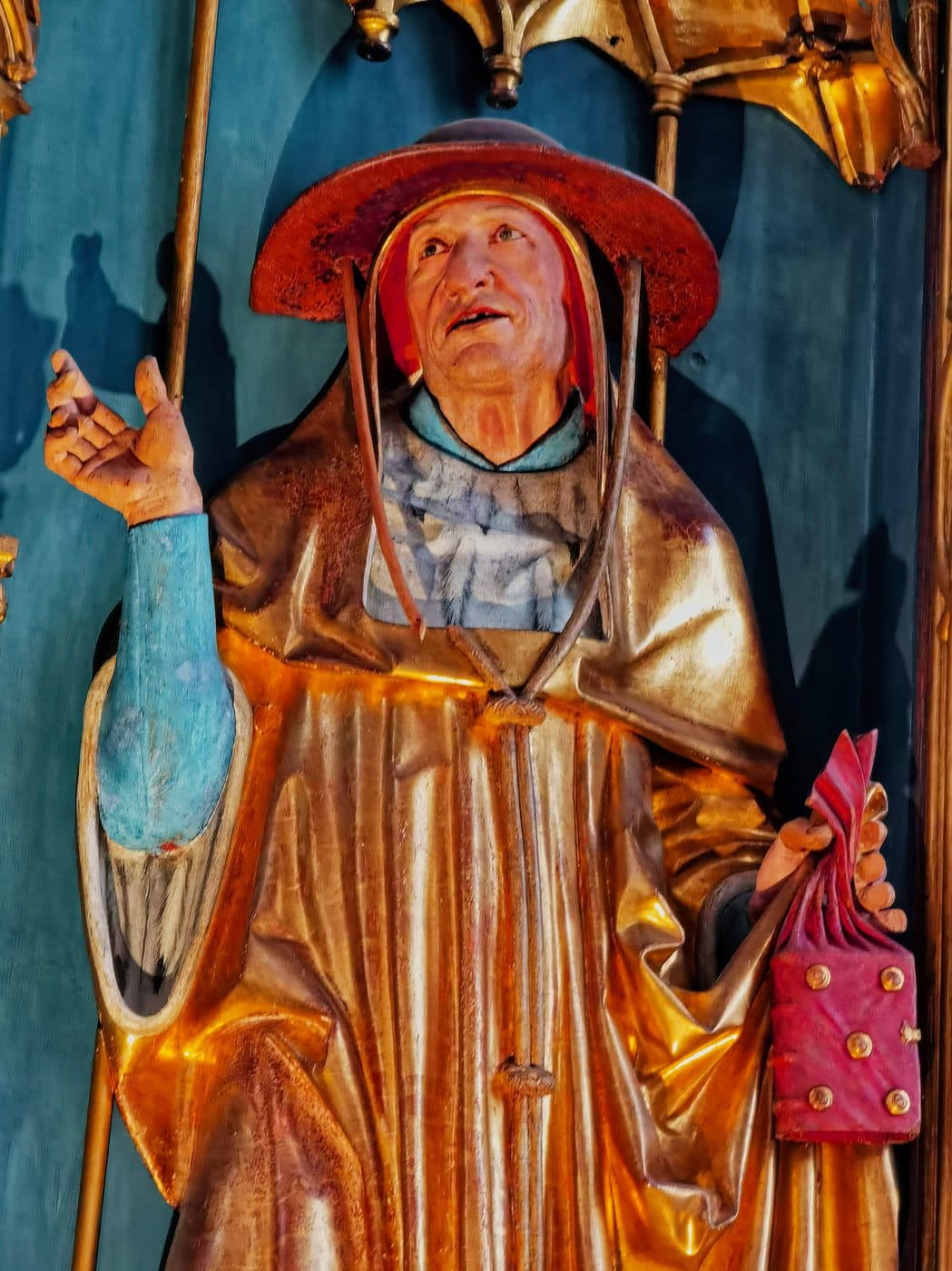 Gilded Saint Jerome, sculptural detail