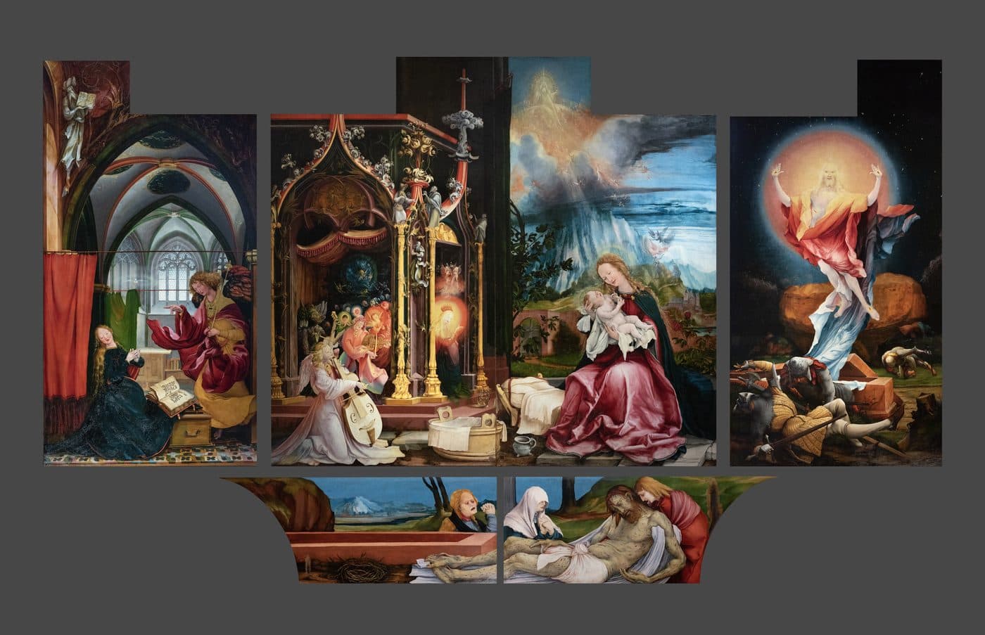 The altarpiece fully open