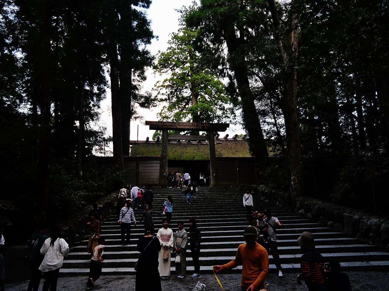 View of the Inner Shrine of Ise, Naikū, symbolic centre of the worship of Amaterasu