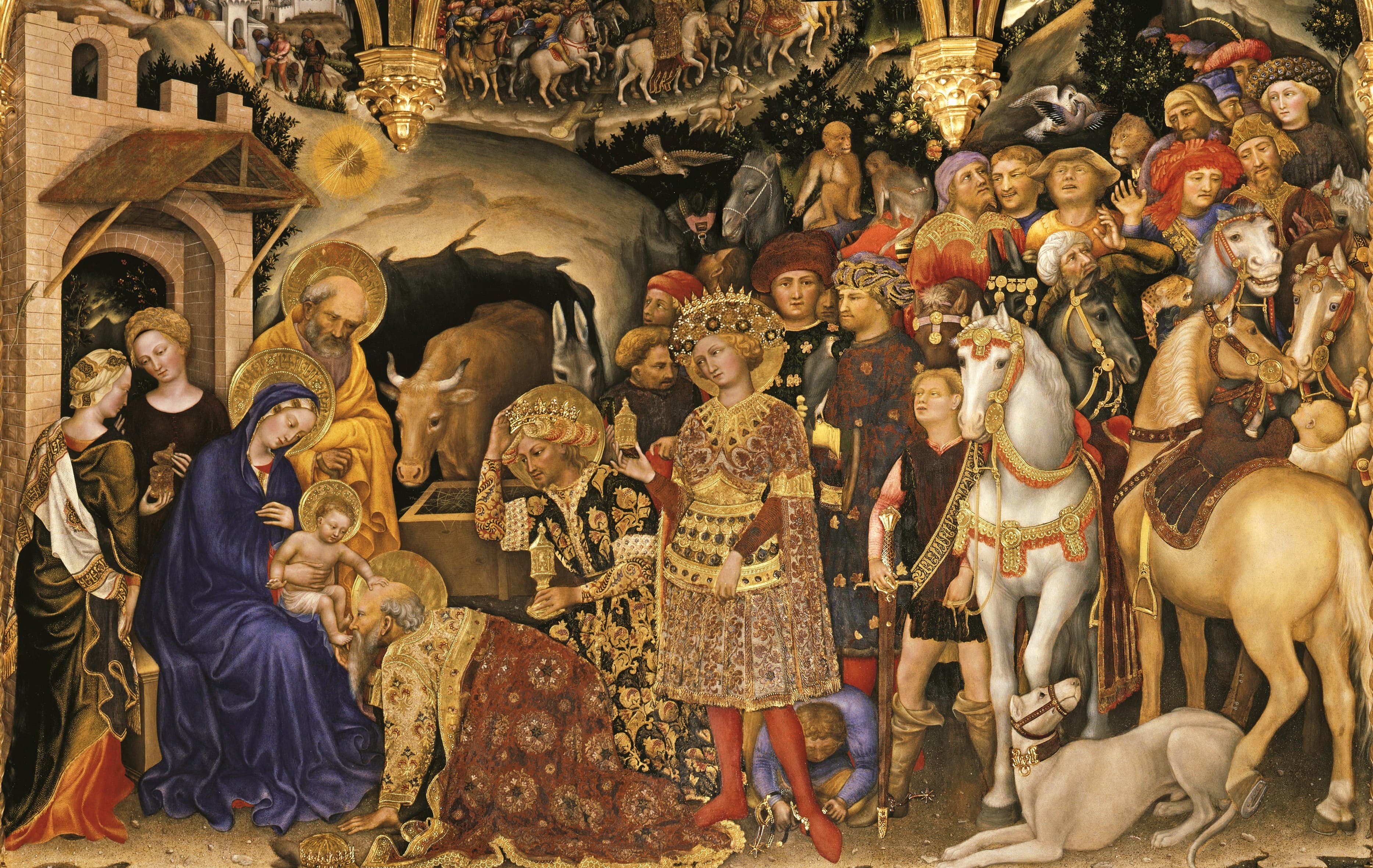 Los Magos ofreciendo sus dones al Niño Jesús