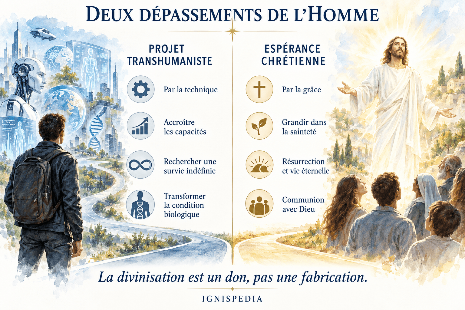Comparación entre el proyecto técnico transhumanista y la esperanza cristiana de divinización por gracia