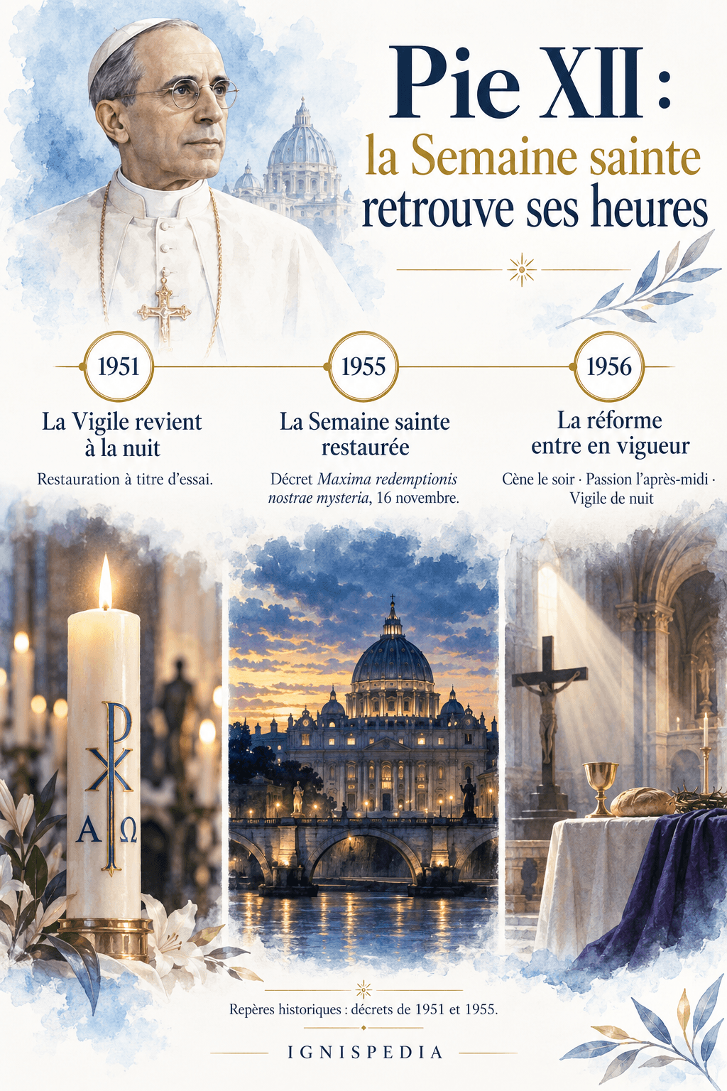 Restauration de la Vigile en 1951, décret de 1955 et entrée en vigueur à Pâques 1956