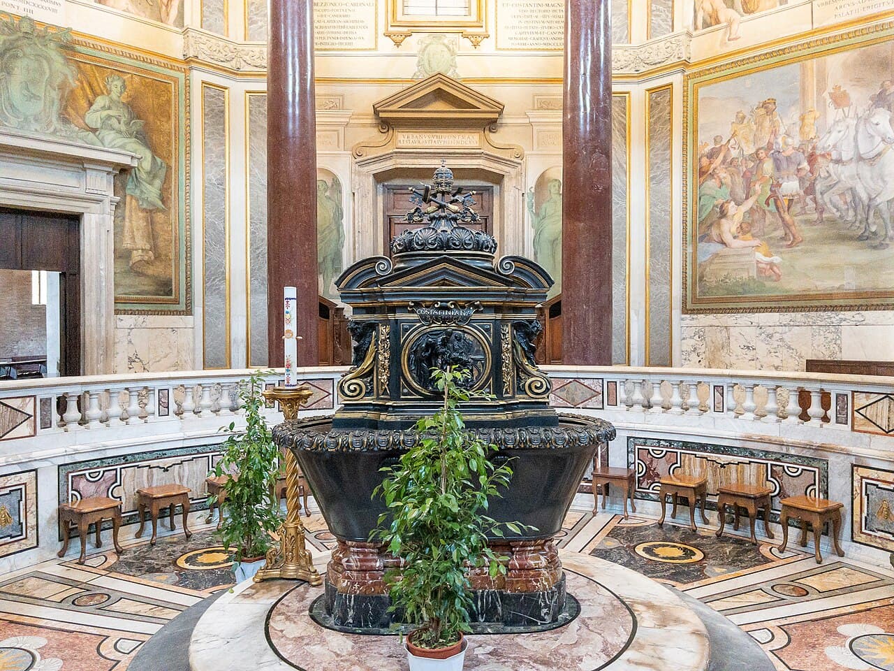 The baptismal font of the Lateran Baptistery in Rome