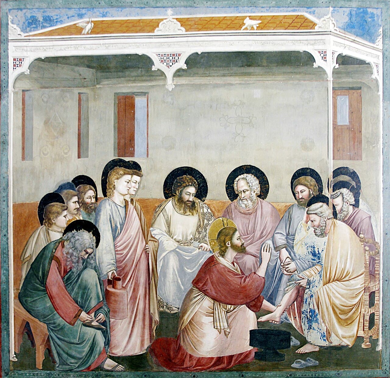 Giotto, Christ washing the feet of the apostles, Scrovegni Chapel, Padua