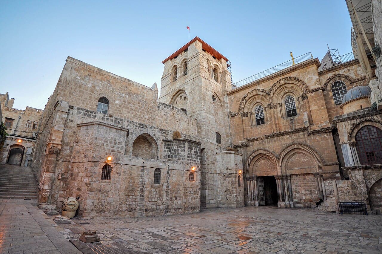The Church of the Holy Sepulchre in Jerusalem, raised over the places of the Crucifixion and the Resurrection