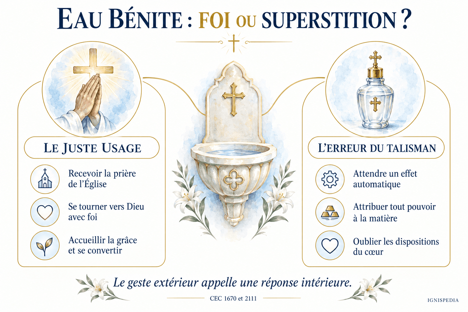 Le juste usage de l’eau bénite et l’erreur d’une efficacité automatique attribuée à la matière