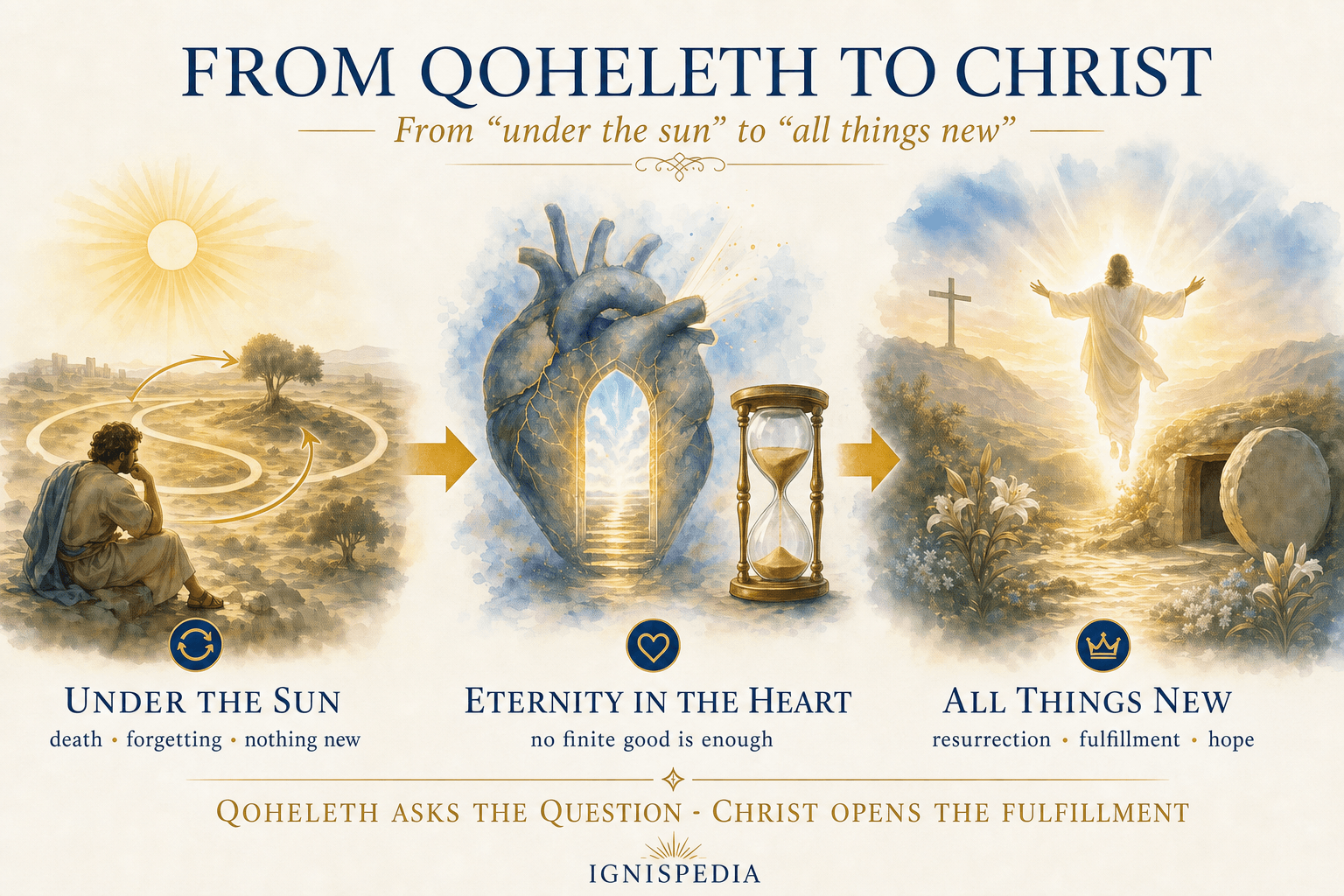 Infographic of the passage from Qoheleth’s question to the hope of resurrection in Christ