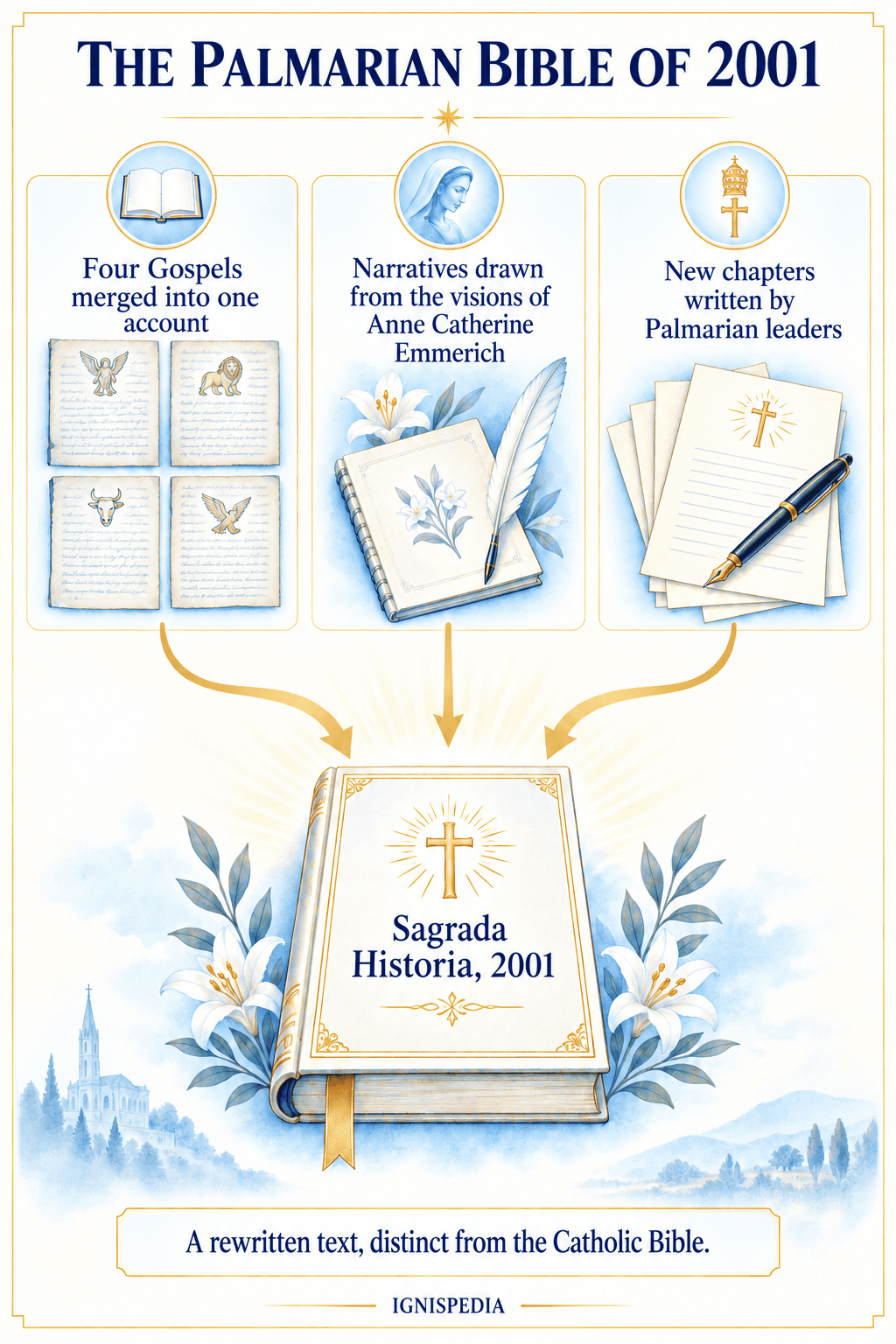 Composition of the 2001 Palmarian Bible from the Gospels, the visions of Emmerich, and new chapters
