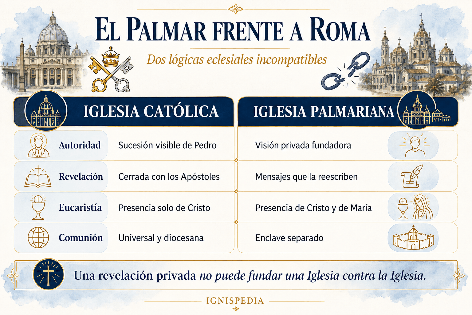 Comparación doctrinal entre la Iglesia católica y la Iglesia palmariana