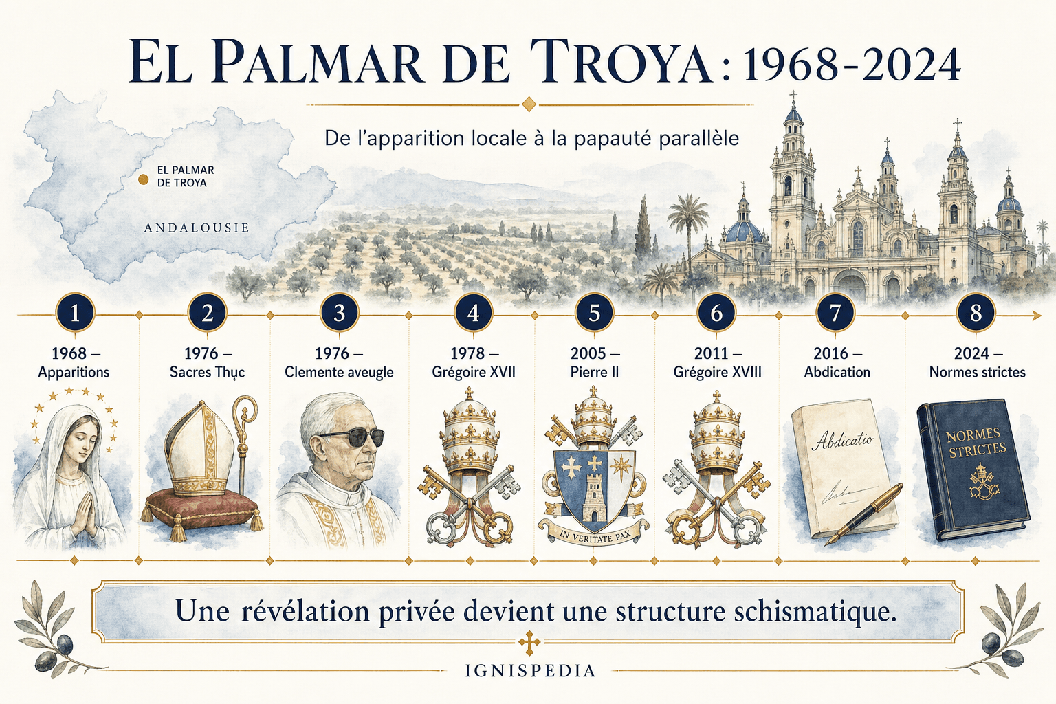 Frise chronologique illustrée du mouvement palmarien entre 1968 et 2024