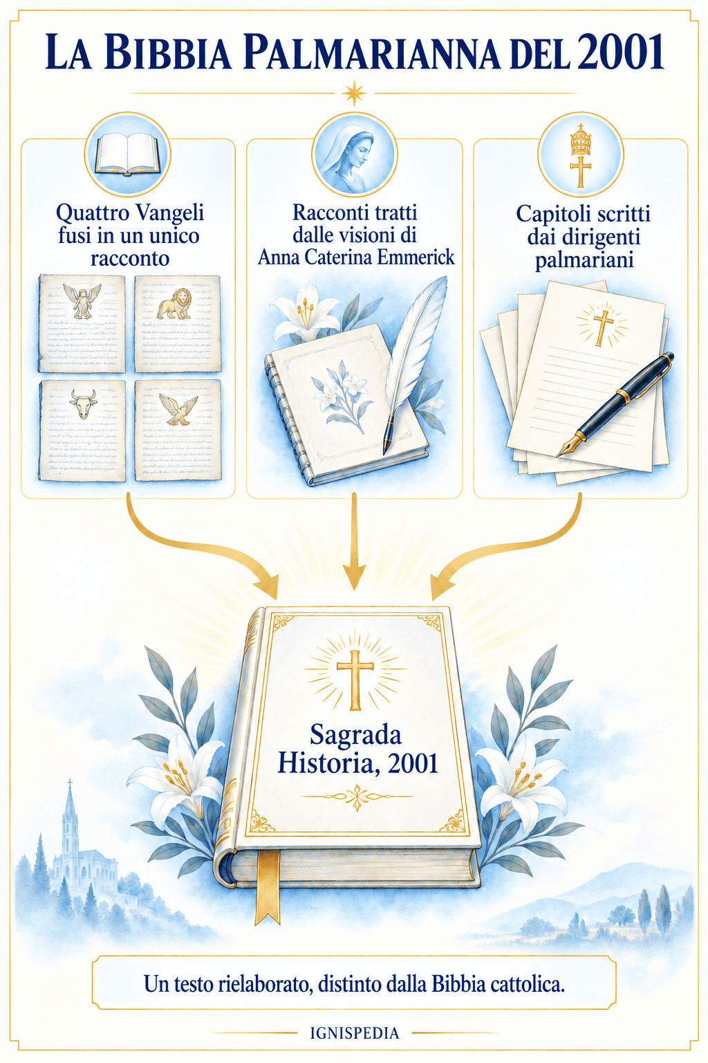 Composizione della Bibbia palmariense del 2001 a partire dai Vangeli, dalle visioni della Emmerich e da nuovi capitoli
