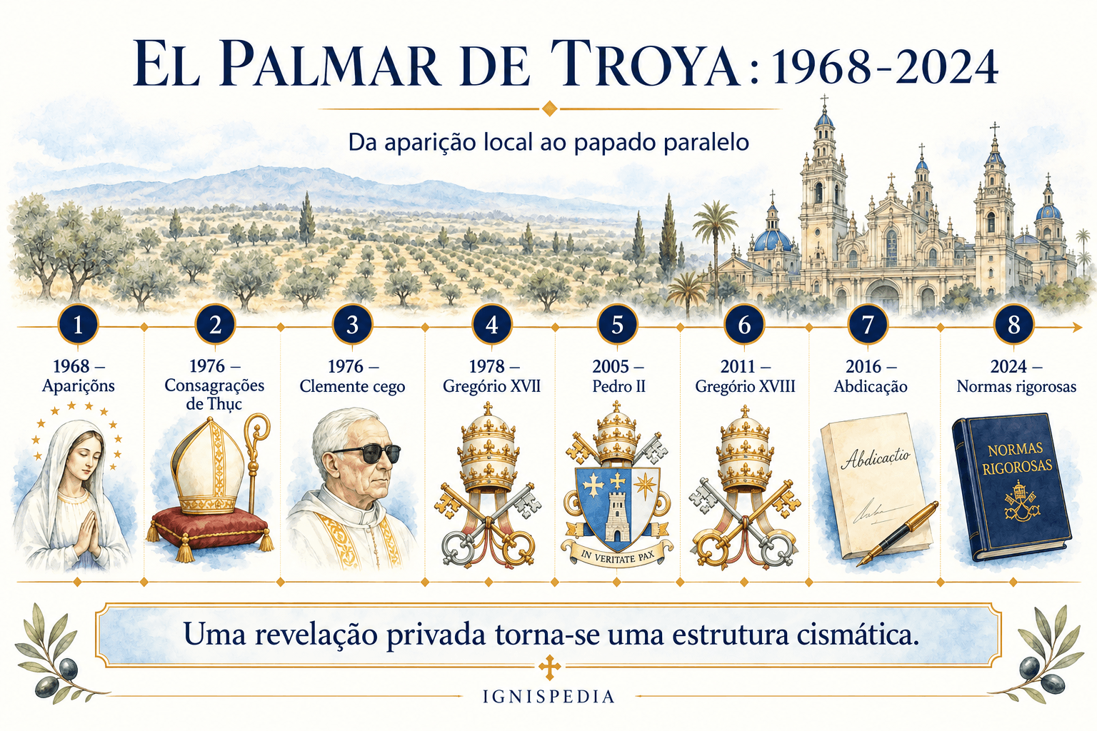 Cronologia ilustrada do movimento palmariense entre 1968 e 2024