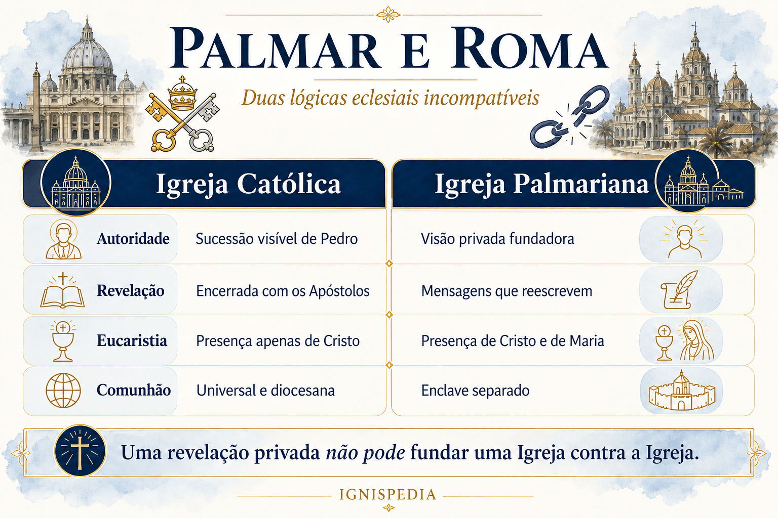 Comparação doutrinal entre a Igreja Católica e a Igreja Palmariana