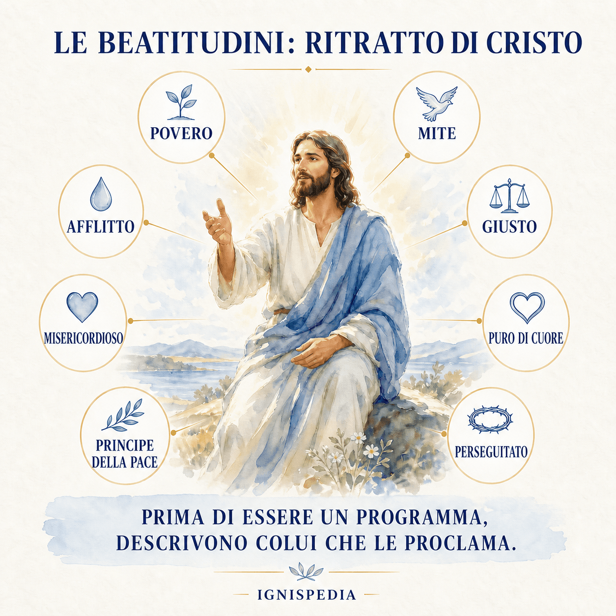 Le otto Beatitudini presentate come un ritratto di Cristo