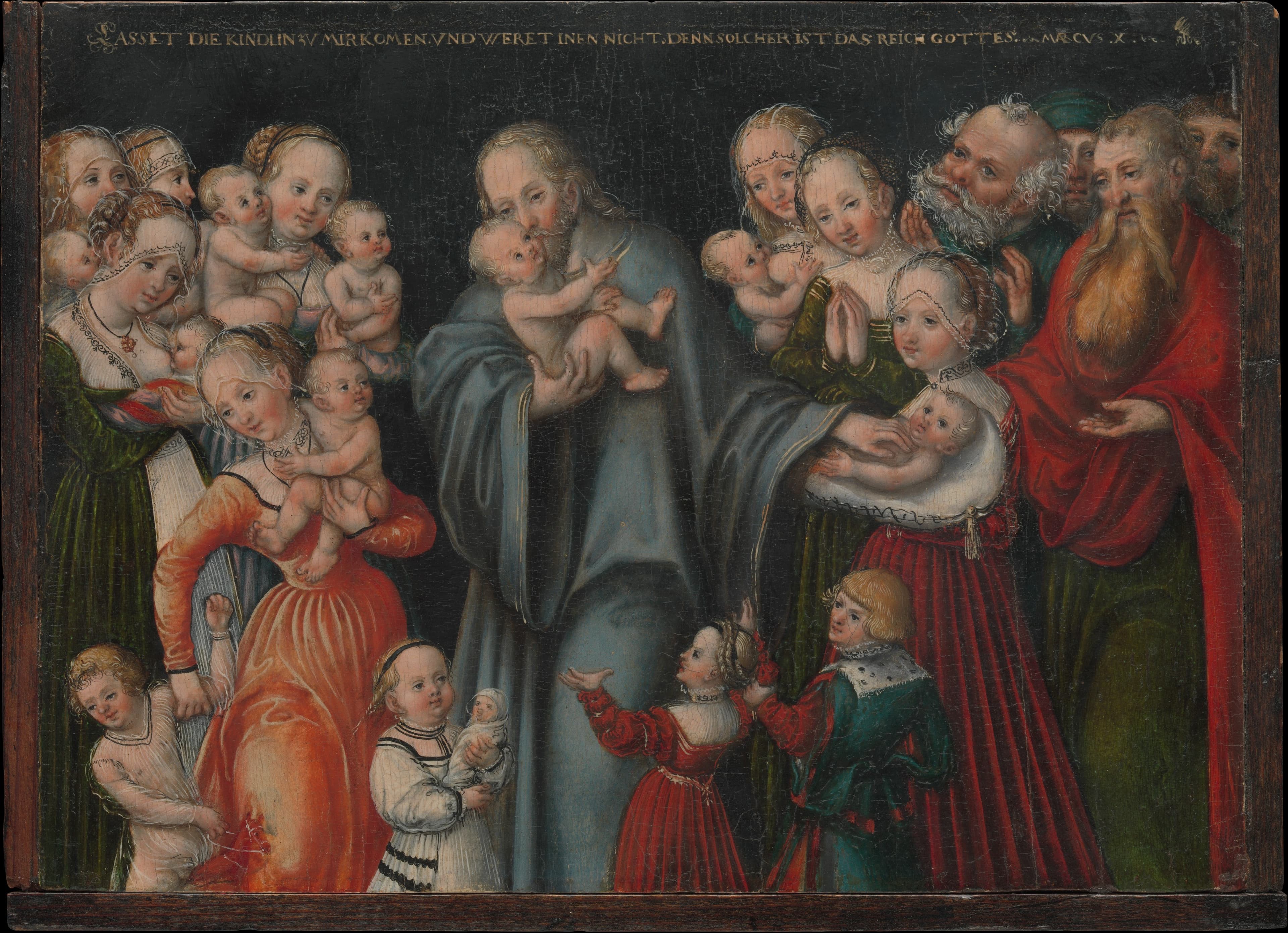 Cristo abençoando as crianças, quadro de Lucas Cranach, o Jovem, e da sua oficina