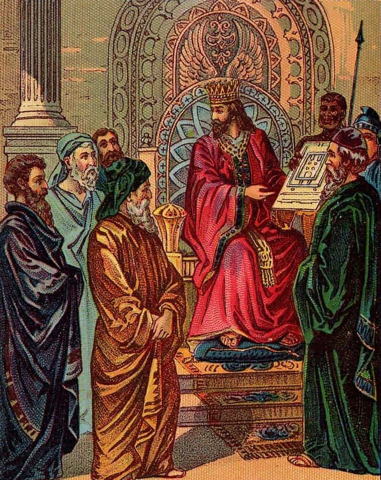 David remettant à Salomon le plan du Temple de Jérusalem