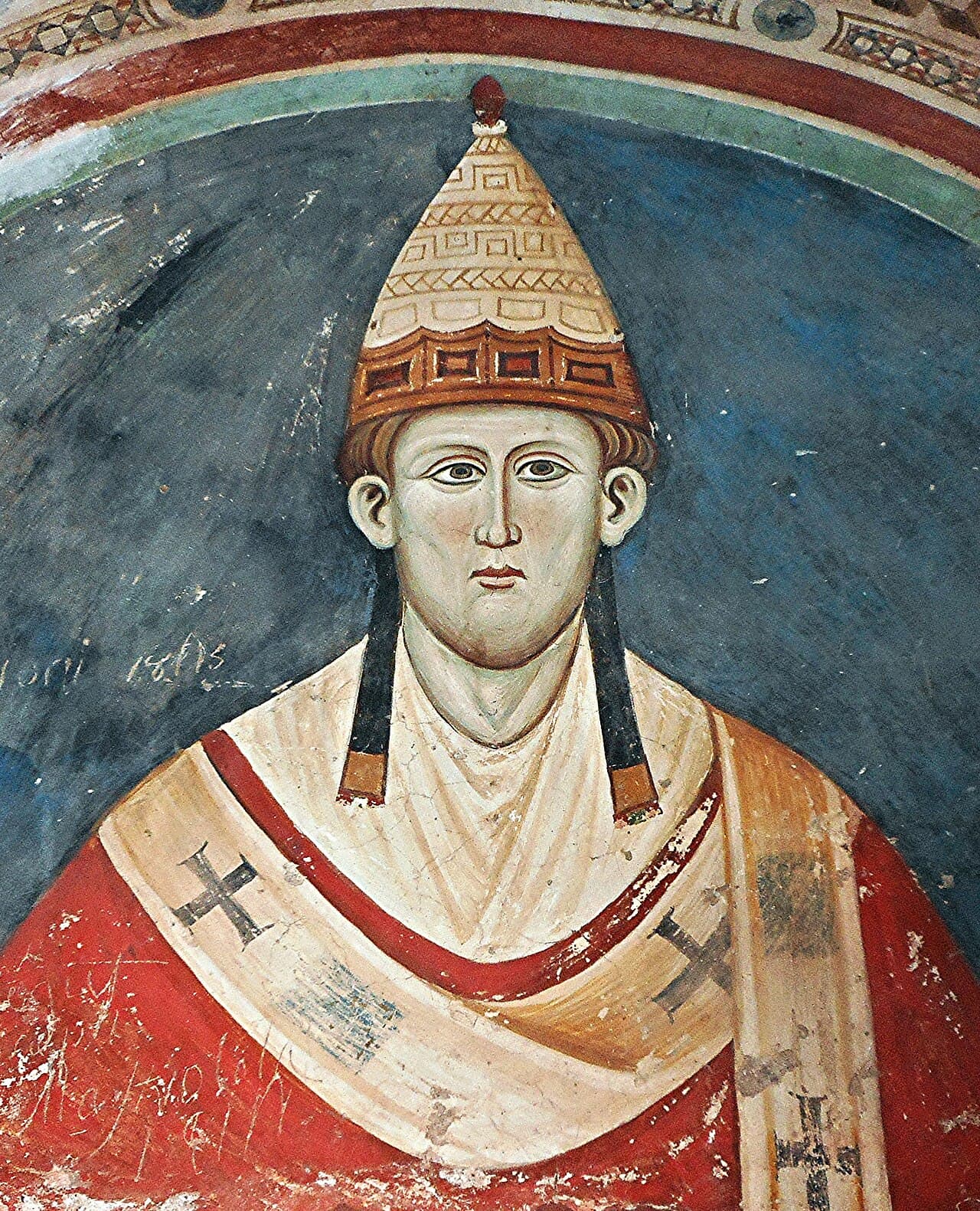 Papst Innozenz III., Fresko aus dem 13. Jahrhundert in Subiaco