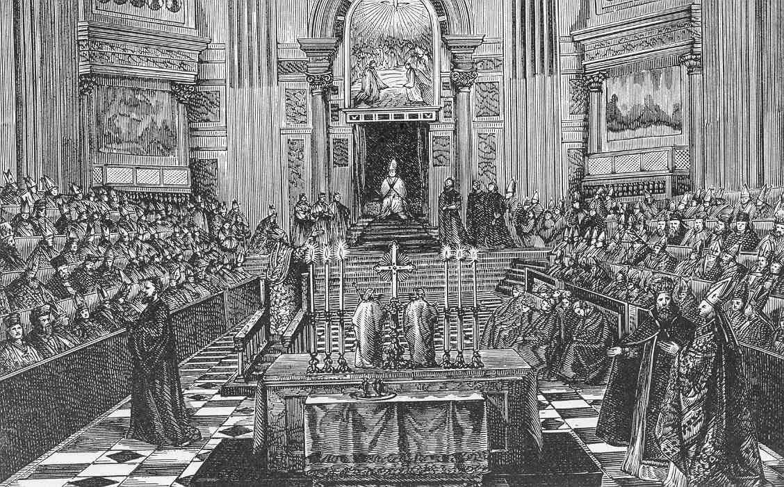 Gravure du concile Vatican I dans la basilique Saint-Pierre