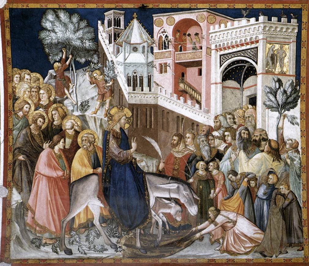 O rei humilde entrando em Jerusalém, afresco de Pietro Lorenzetti