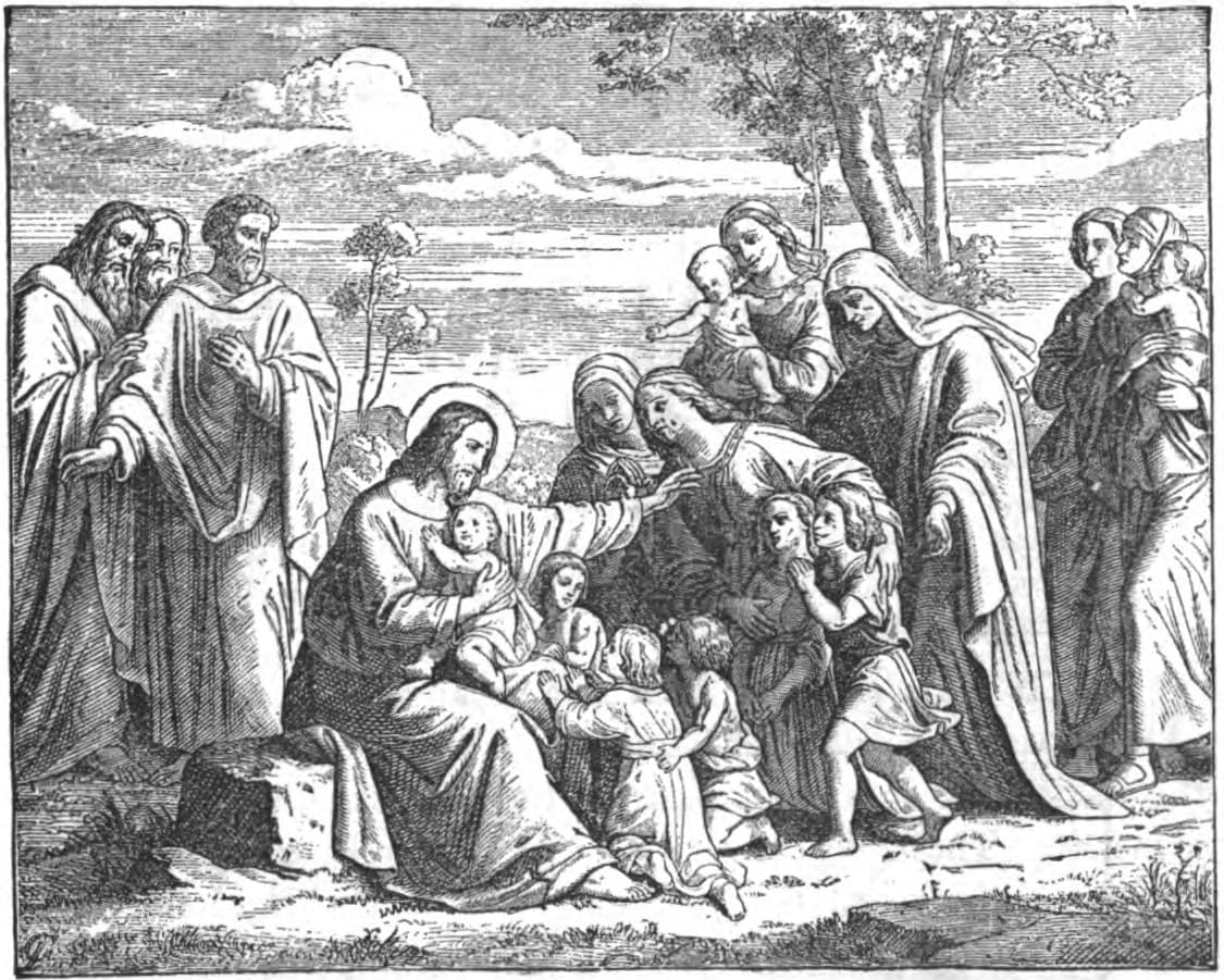 Jesus Blessing the Little Children, 19th-century biblical engraving