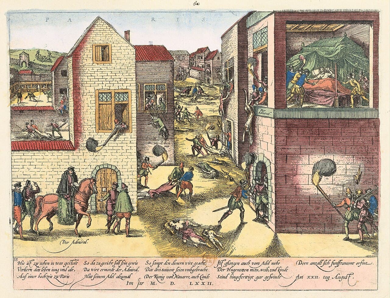Gravure de l'assassinat de Gaspard de Coligny