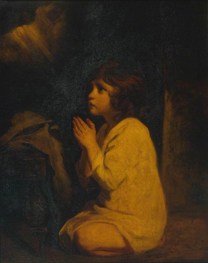 Der junge Samuel kniend im Gebet, Gemälde von Sir Joshua Reynolds.