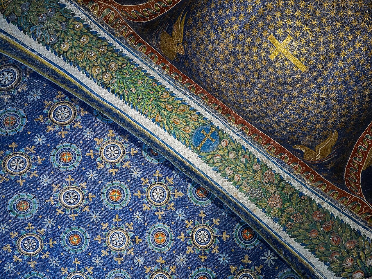 Starry vaults and cross of Galla Placidia