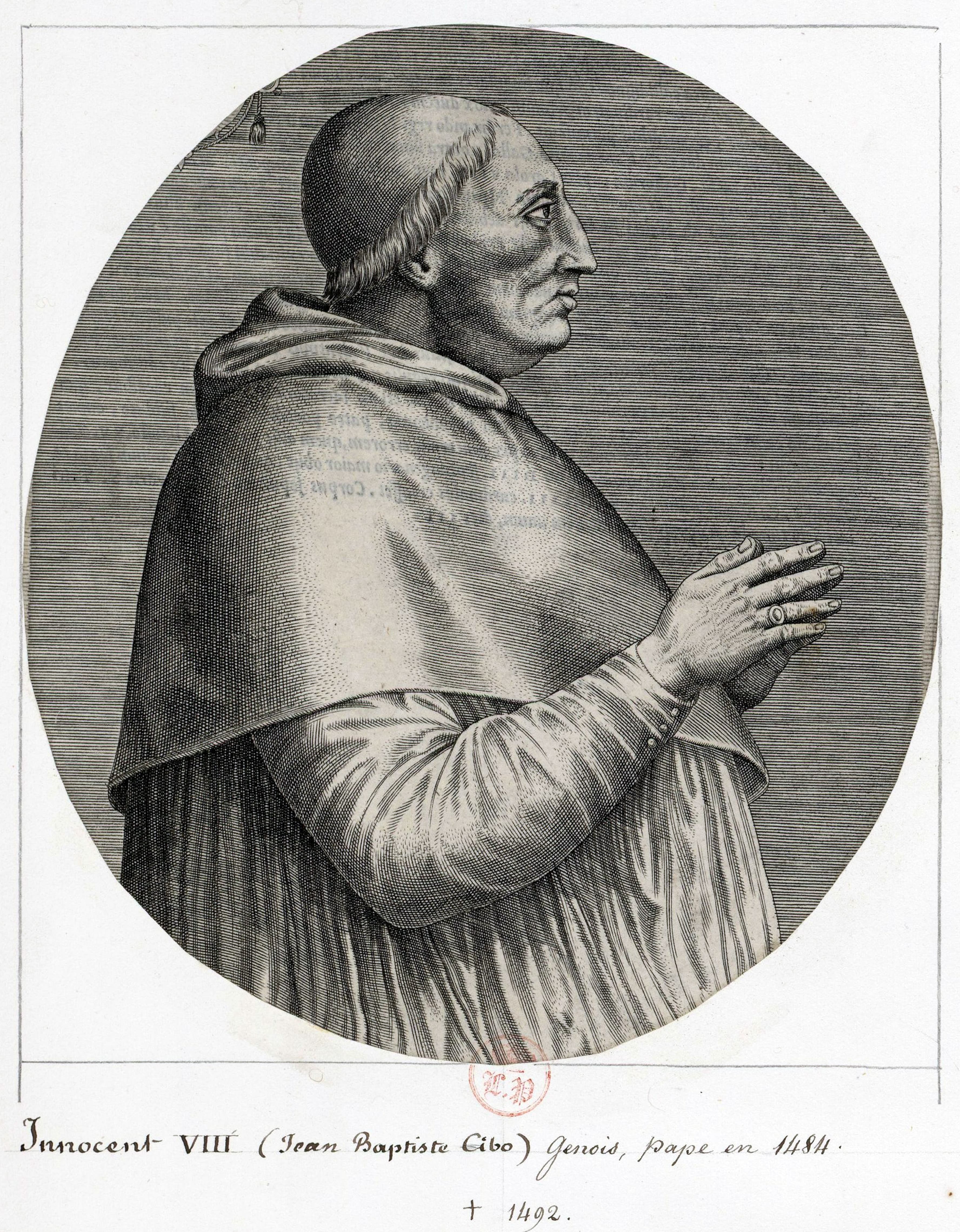 Innocent VIII, gravure du XVIIIe siècle.