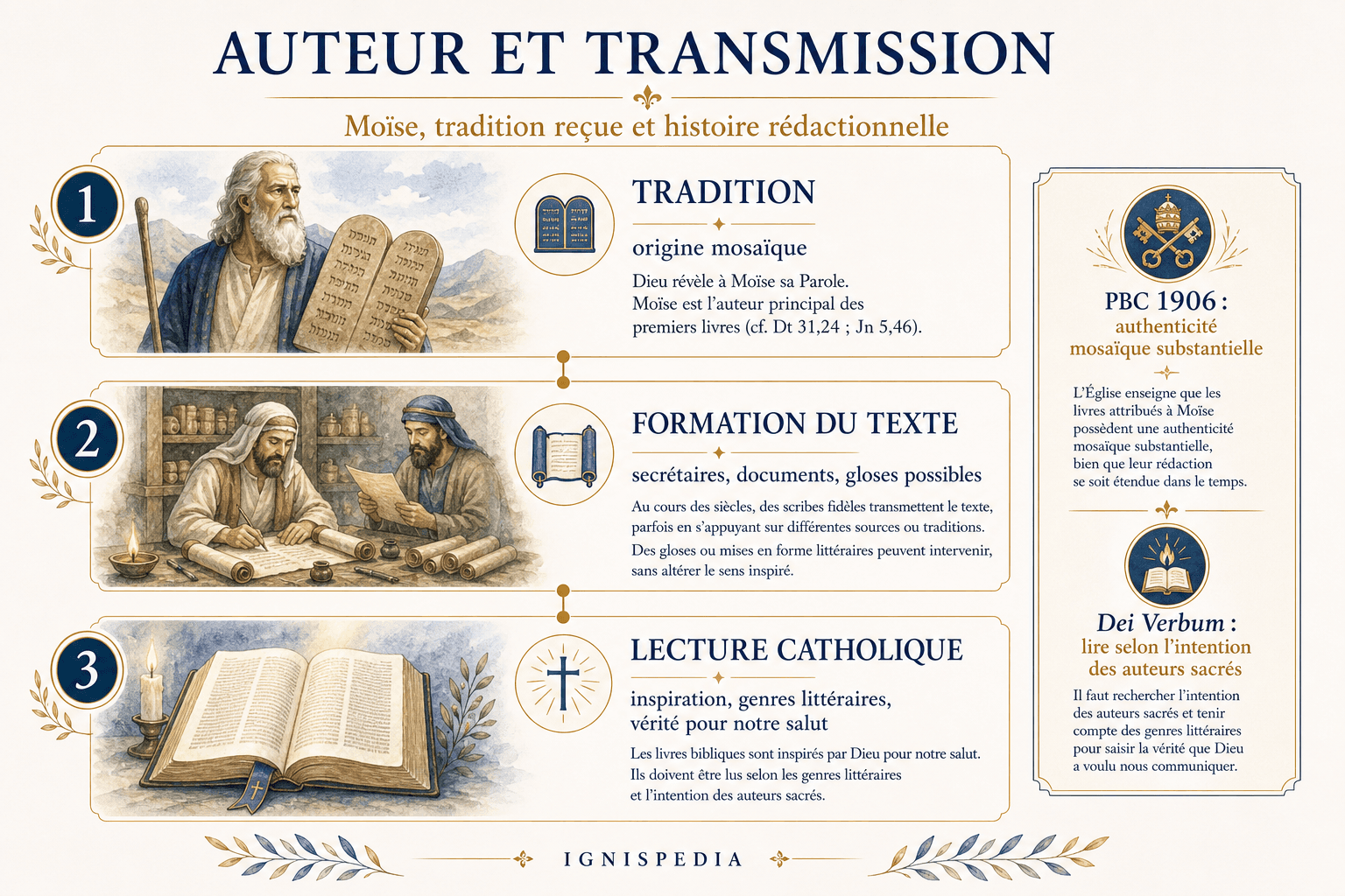 Infografia sobre Moisés, a tradição recebida e a transmissão do livro dos Números