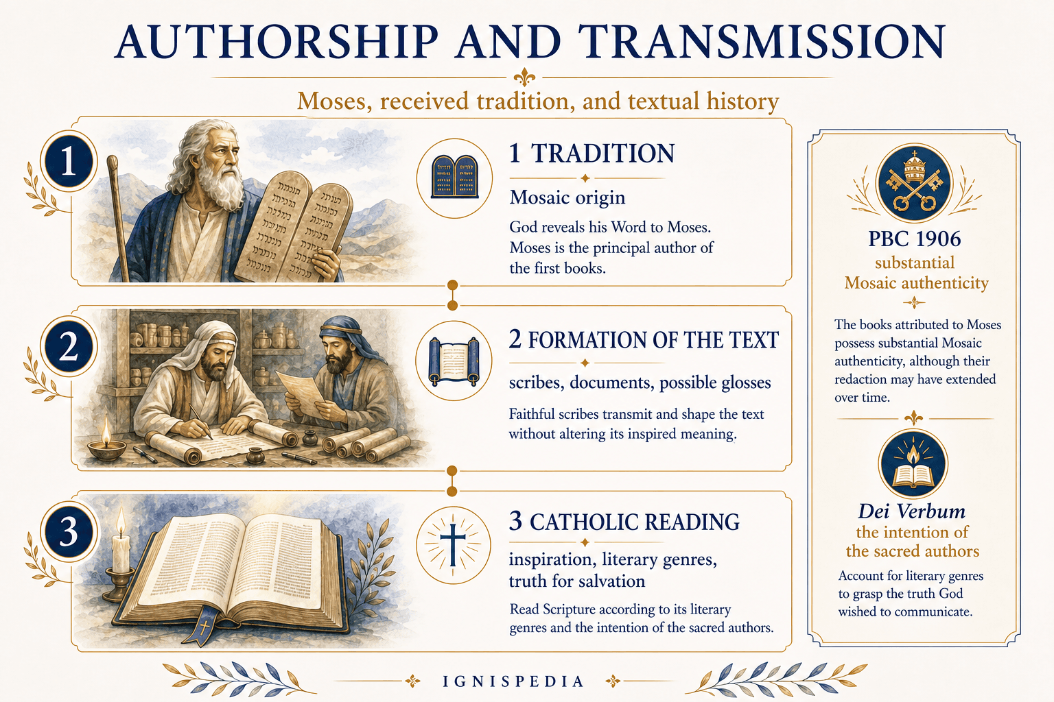 Infographic on Moses, received tradition, and the transmission of the Book of Numbers
