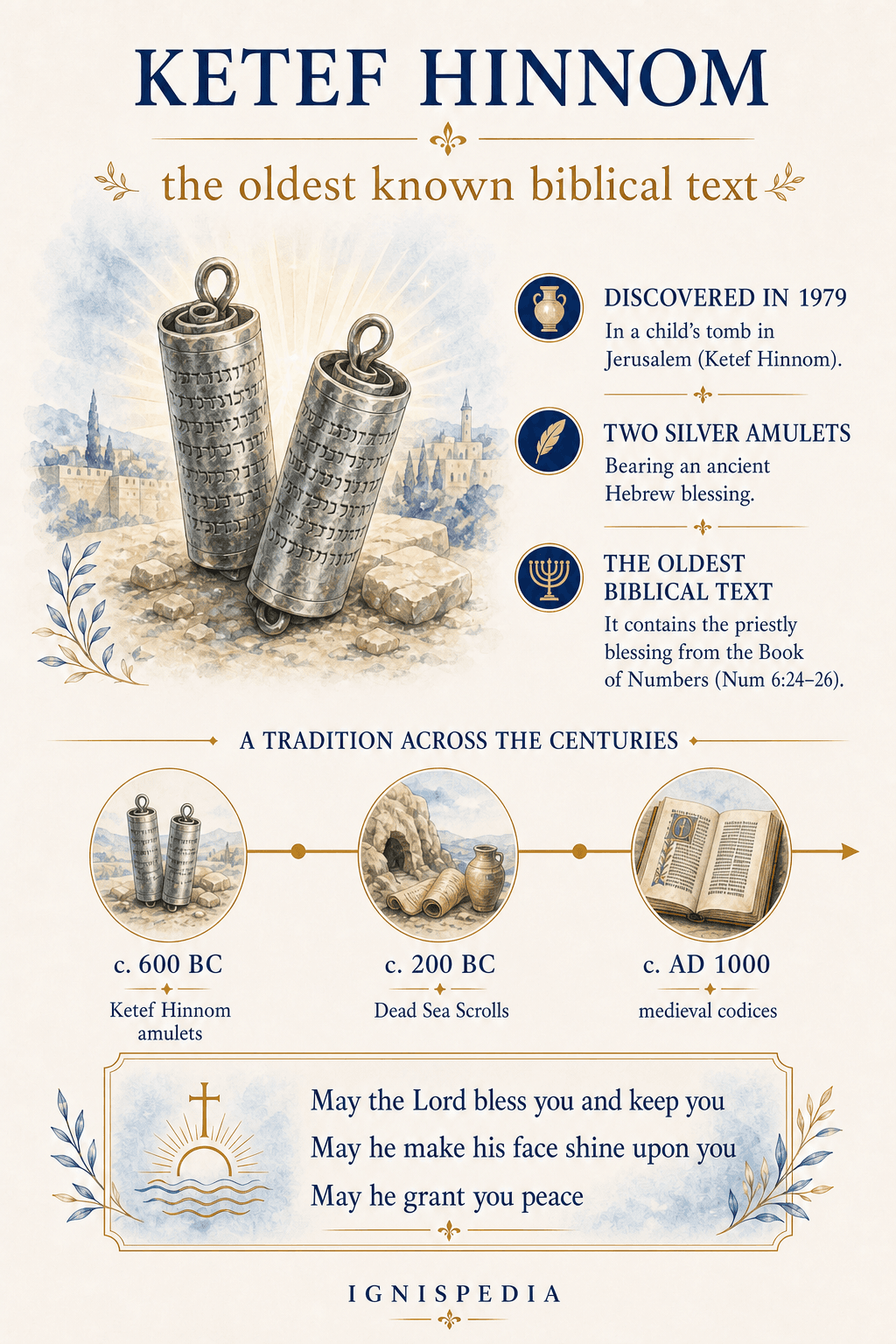 Infographic on the silver scrolls of Ketef Hinnom and the priestly blessing