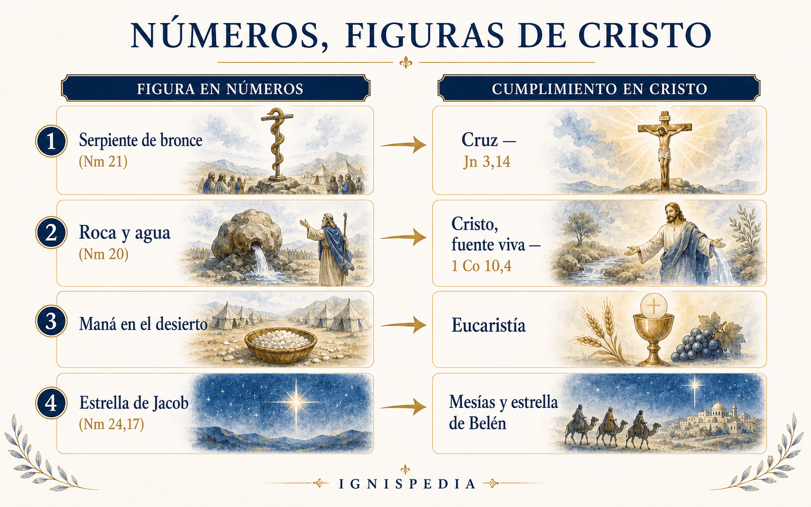 Infografía de las figuras de Cristo en el libro de los Números