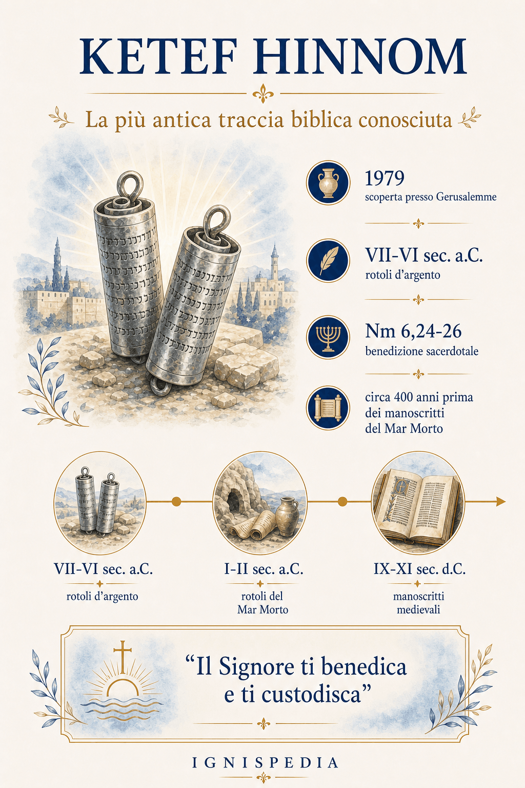 Infografica sui rotoli d'argento di Ketef Hinnom e la benedizione sacerdotale dei Numeri