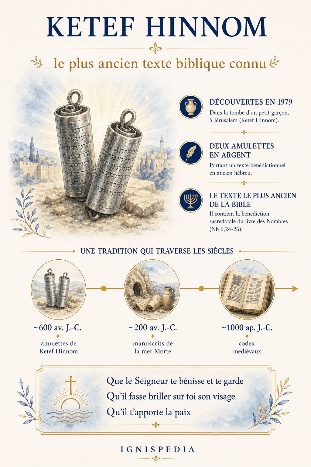 Infografia sobre os rolos de prata de Ketef Hinnom e a bênção sacerdotal
