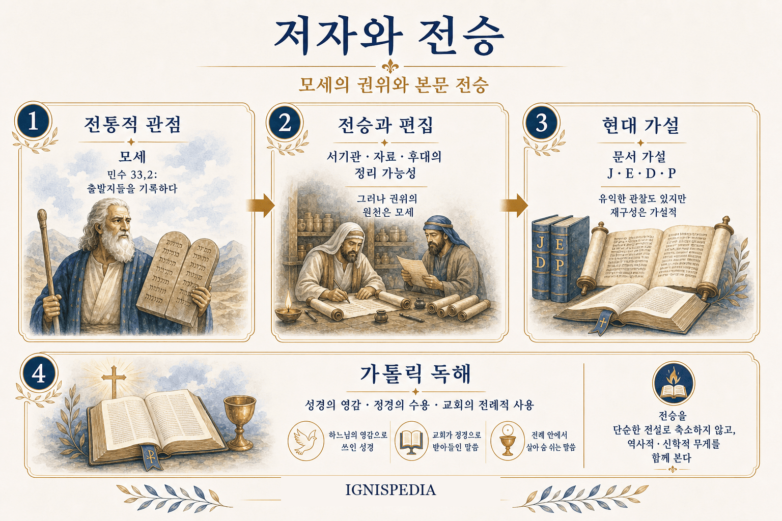 모세, 전승의 수용과 민수기 전승에 관한 인포그래픽