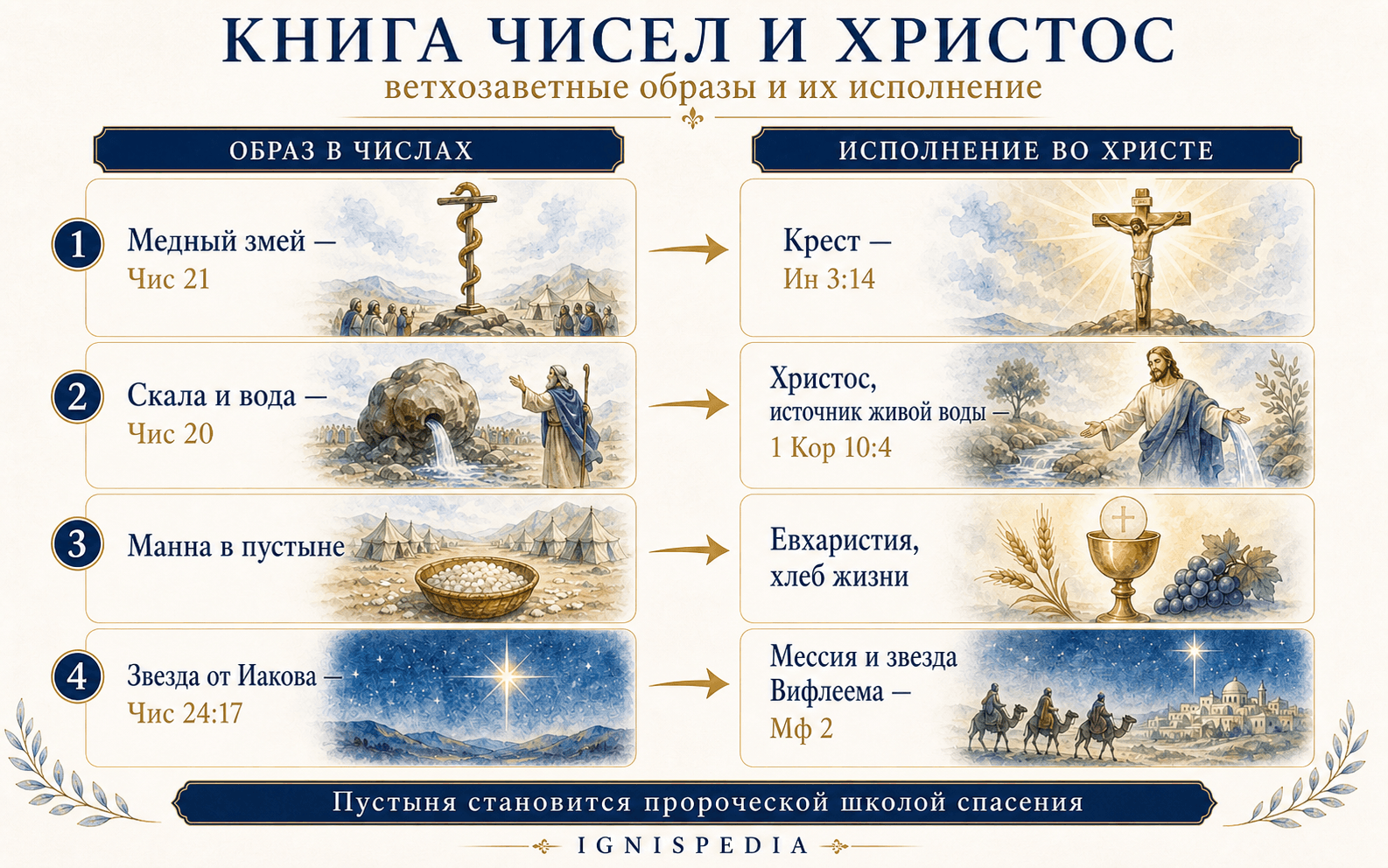 Инфографика о христологических образах в книге Чисел