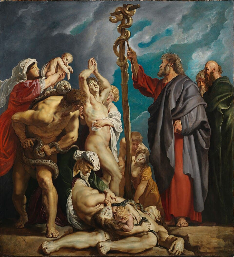 Moisés y la serpiente de bronce, pintura de Pedro Pablo Rubens