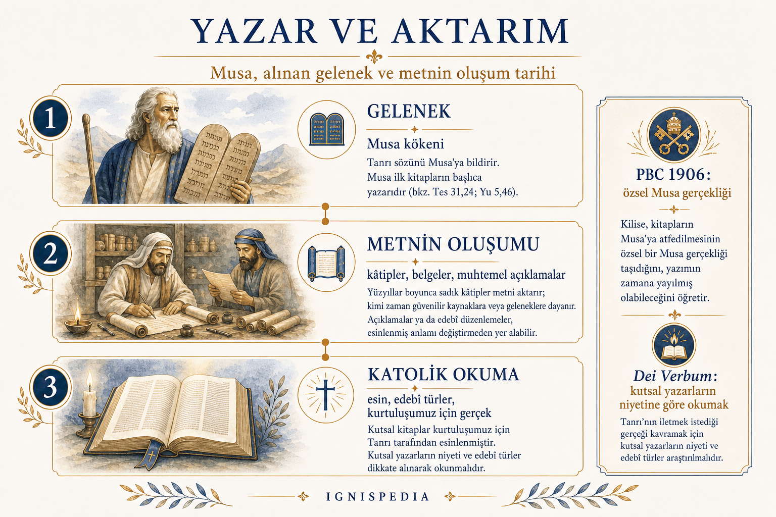 Musa, alınan gelenek ve Sayılar Kitabı’nın aktarımı infografiği