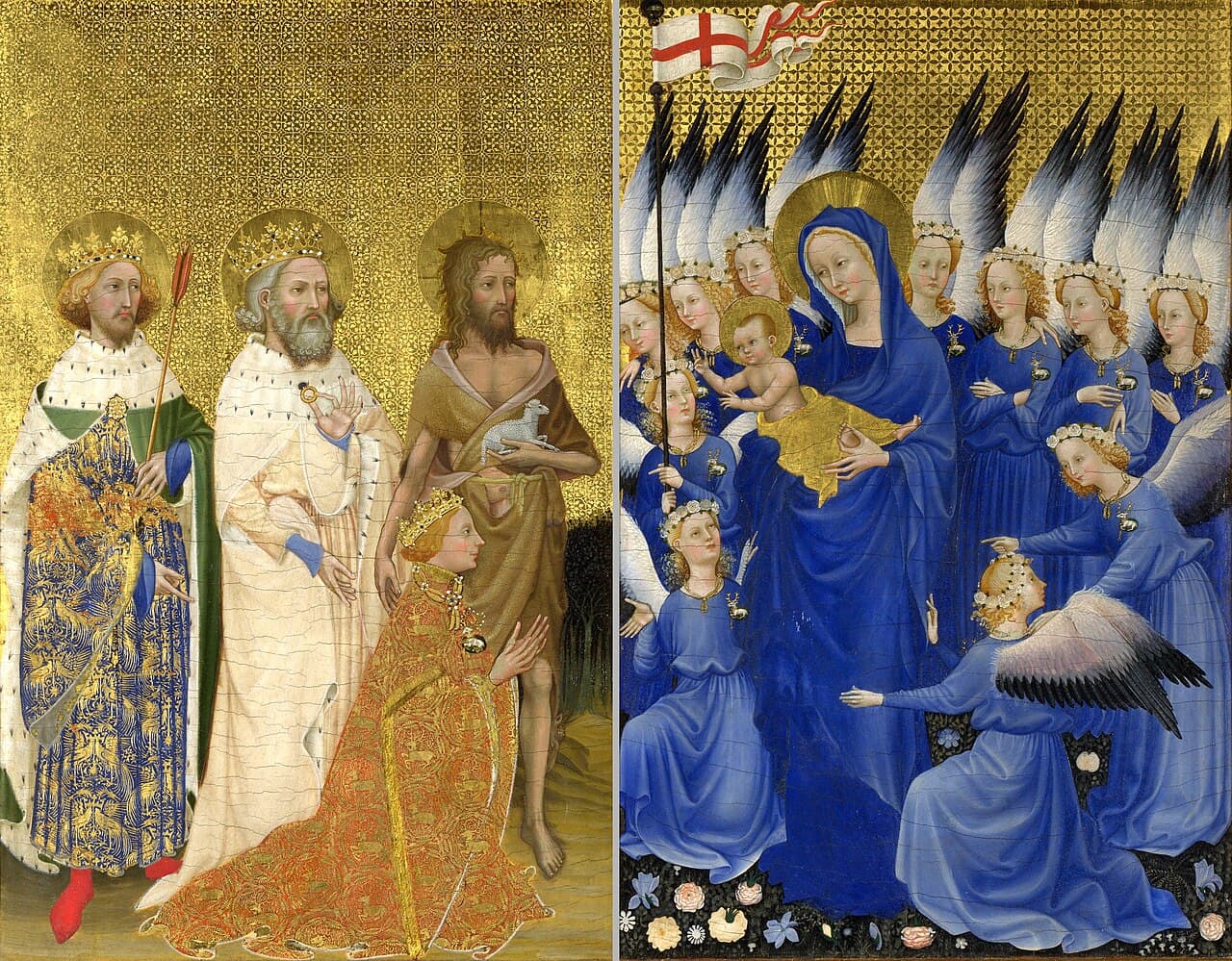 Das Wilton-Diptychon, zwei gelenkig verbundene Tafeln