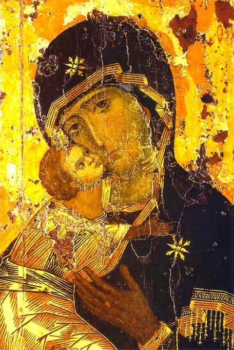 La Vierge de Vladimir (vers 1130), icône byzantine très vénérée
