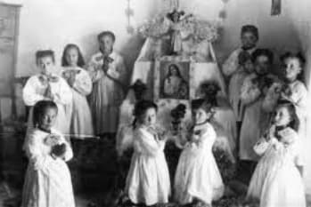 Майское благочестие в Испании, старинная фотография