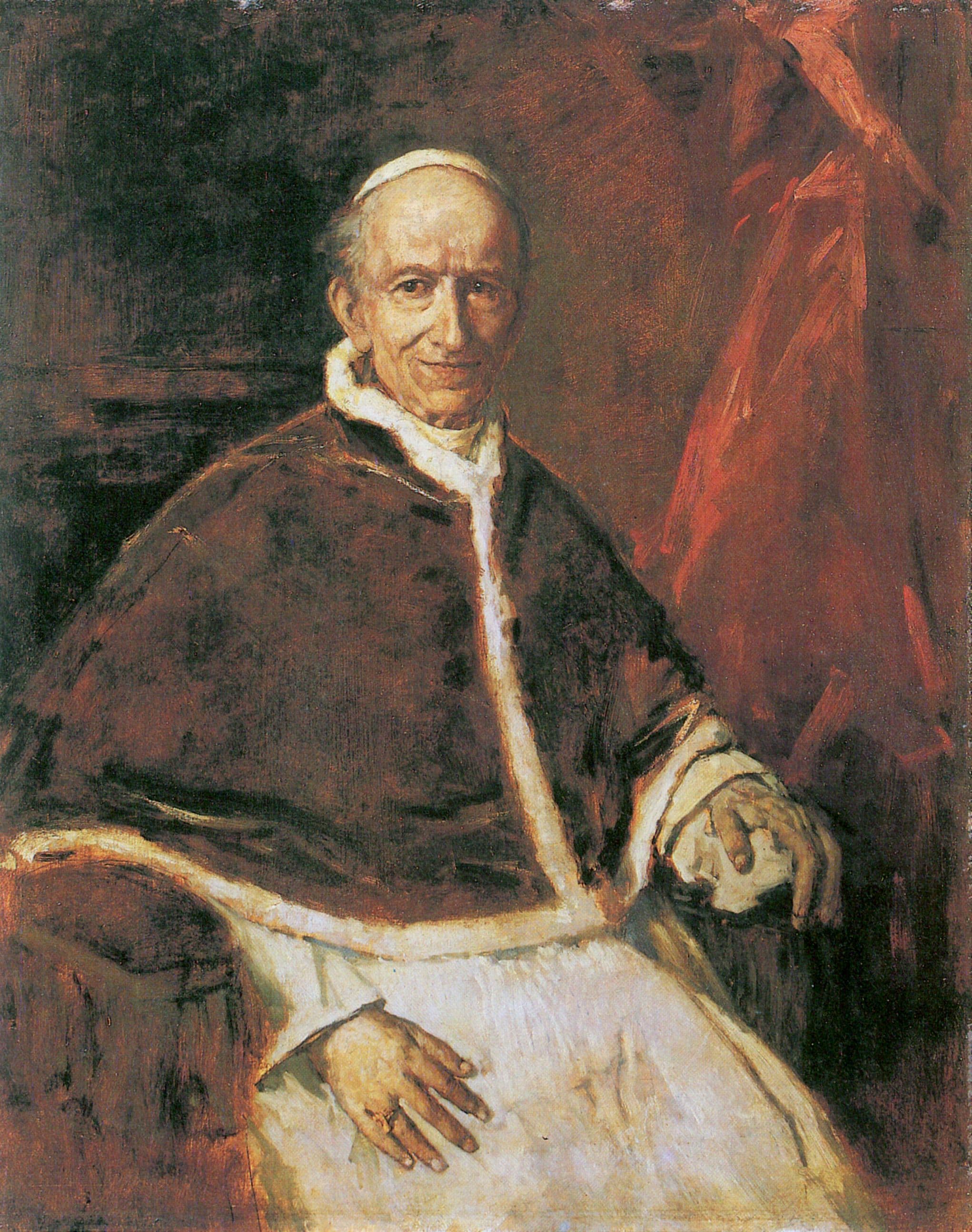 Portrait of Leo XIII painted by Franz von Lenbach in 1885