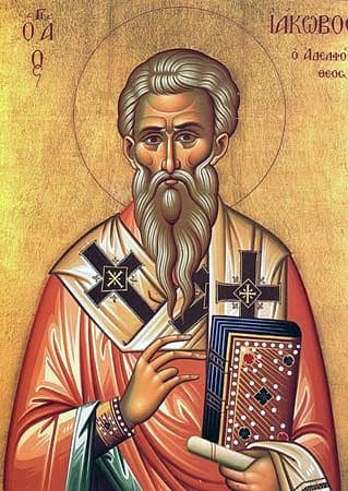 Neo-Byzantine icon of Saint James the Just, central figure of the Council of Jerusalem