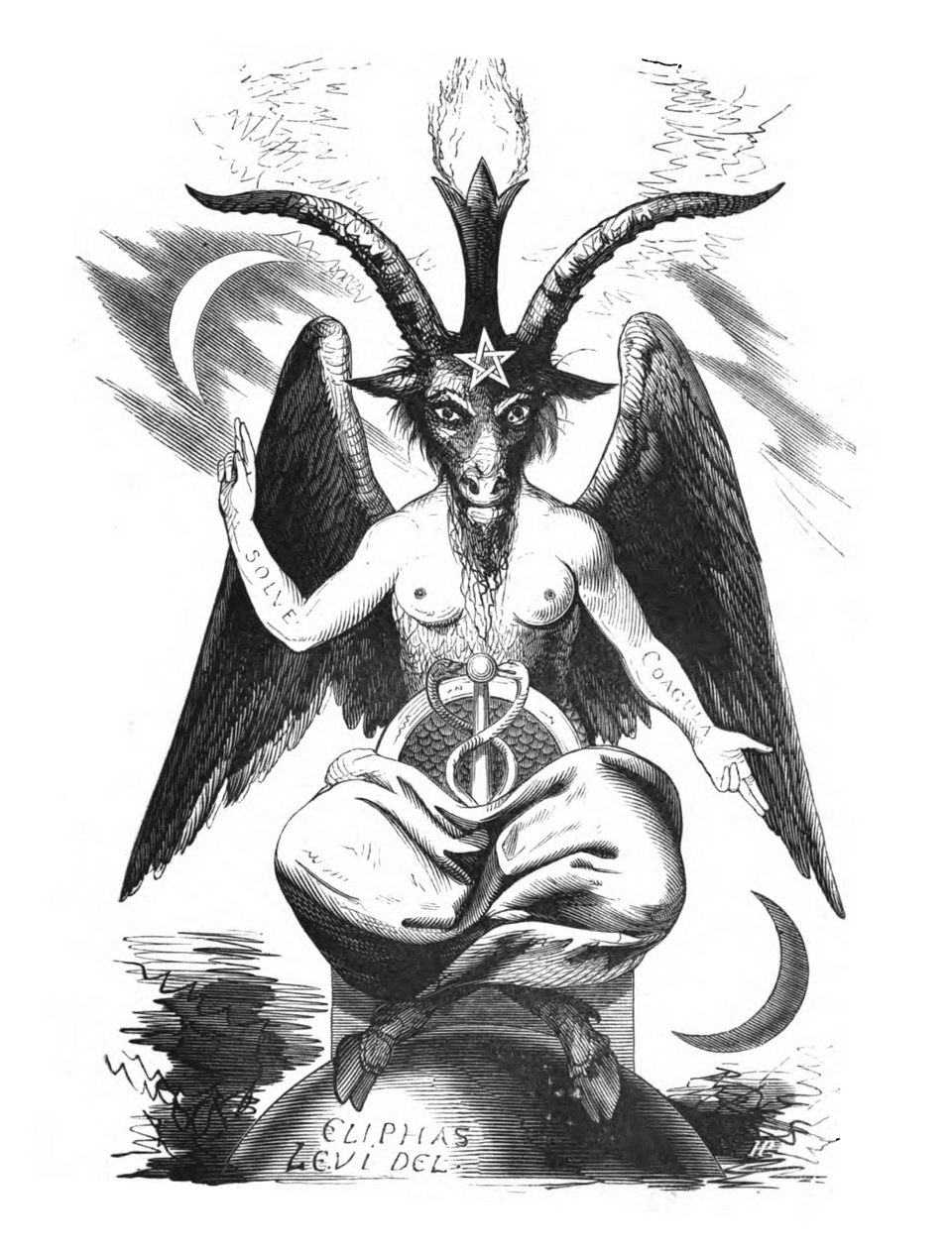 The Baphomet of Éliphas Lévi, 1856 engraving