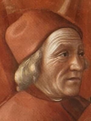 Marsilio Ficino by Ghirlandaio, detail of the Tornabuoni fresco (1486-1490)