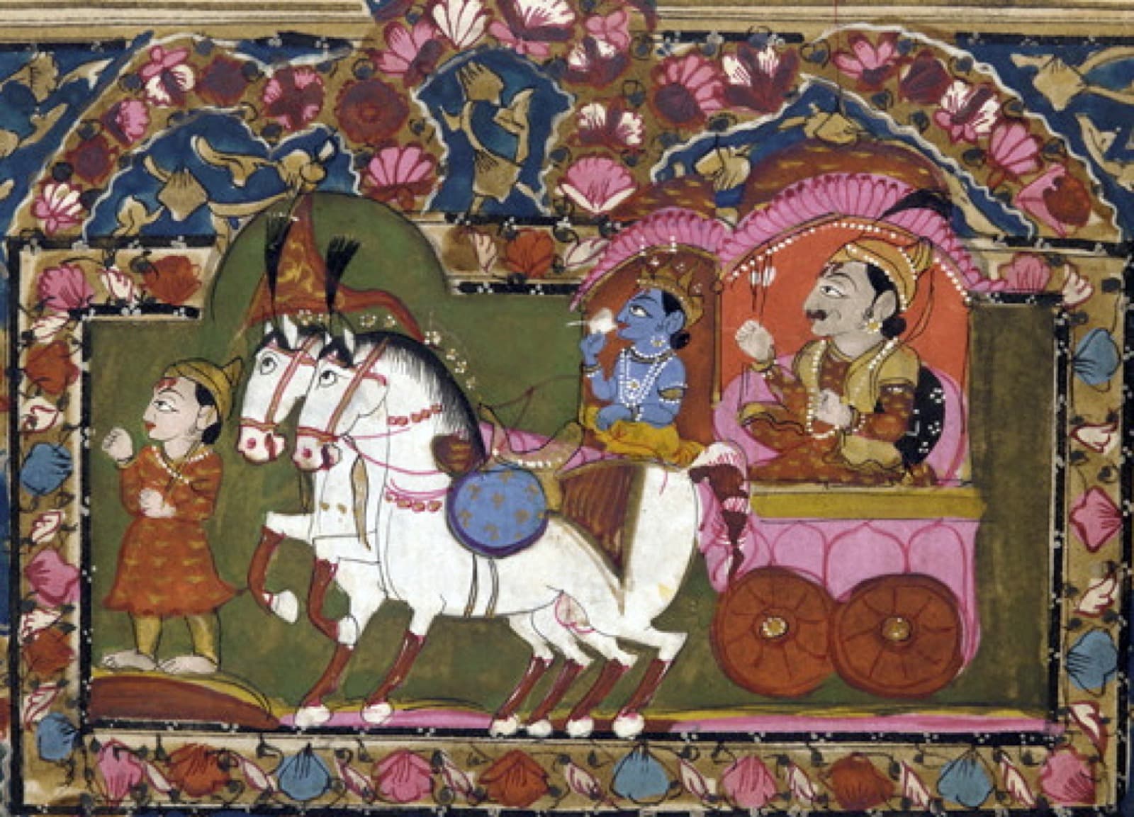 Krishna and Arjuna on the chariot of the Bhagavad-Gita