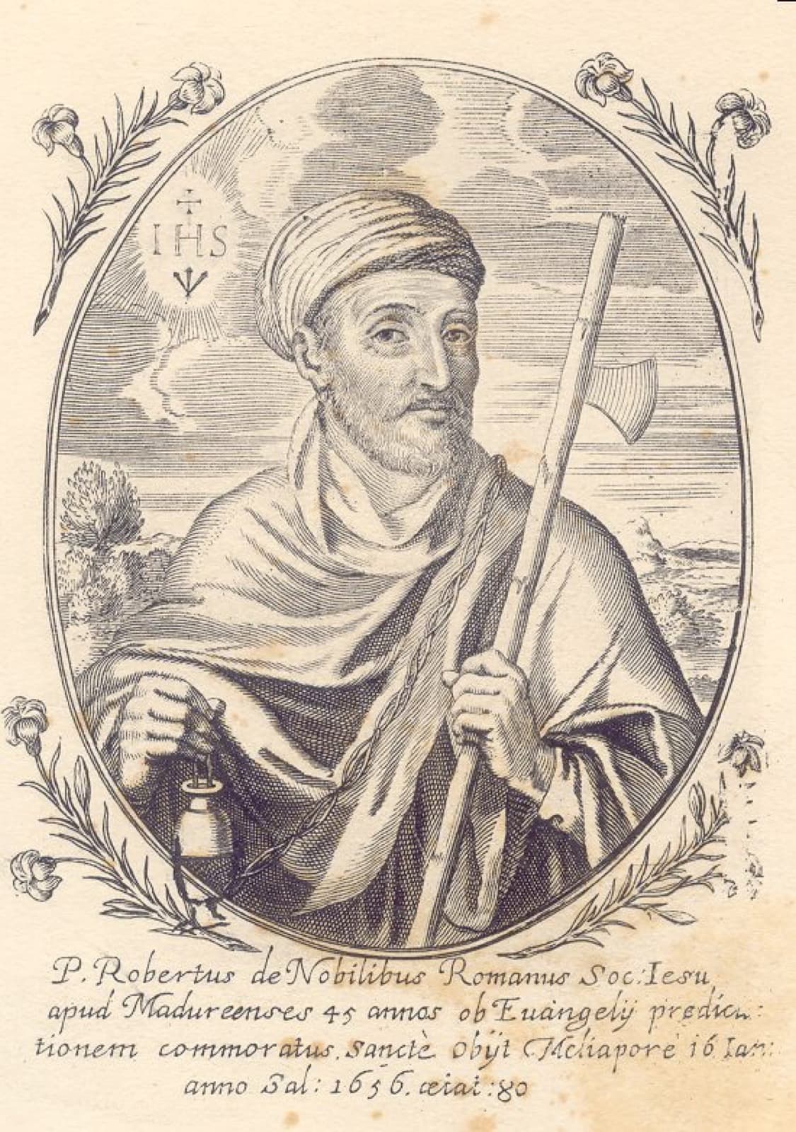 Engraving of Roberto de Nobili