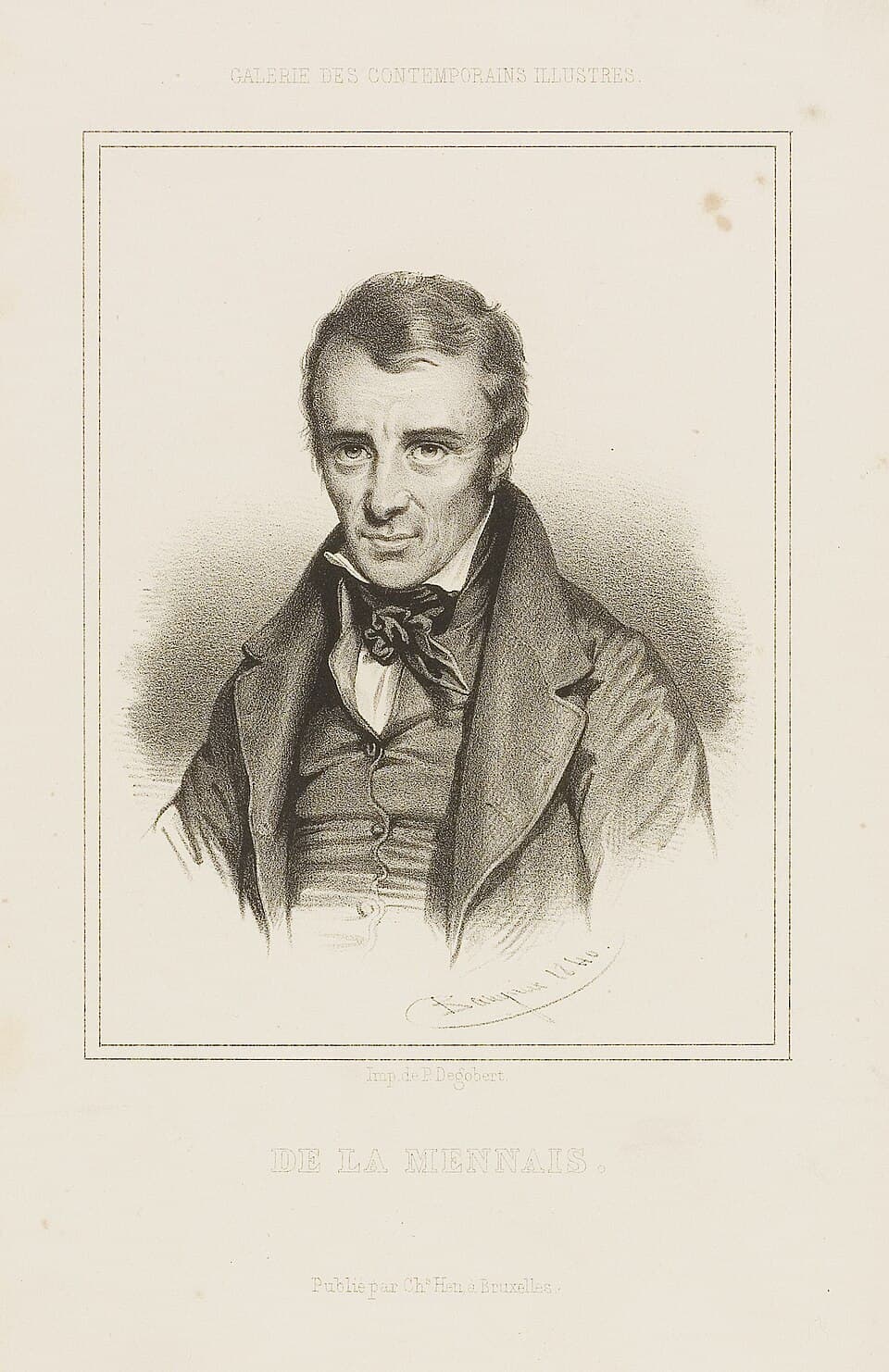 Lithografie von Félicité de Lamennais von Charles Baugniet, aufbewahrt von der KU Leuven, gemeinfrei