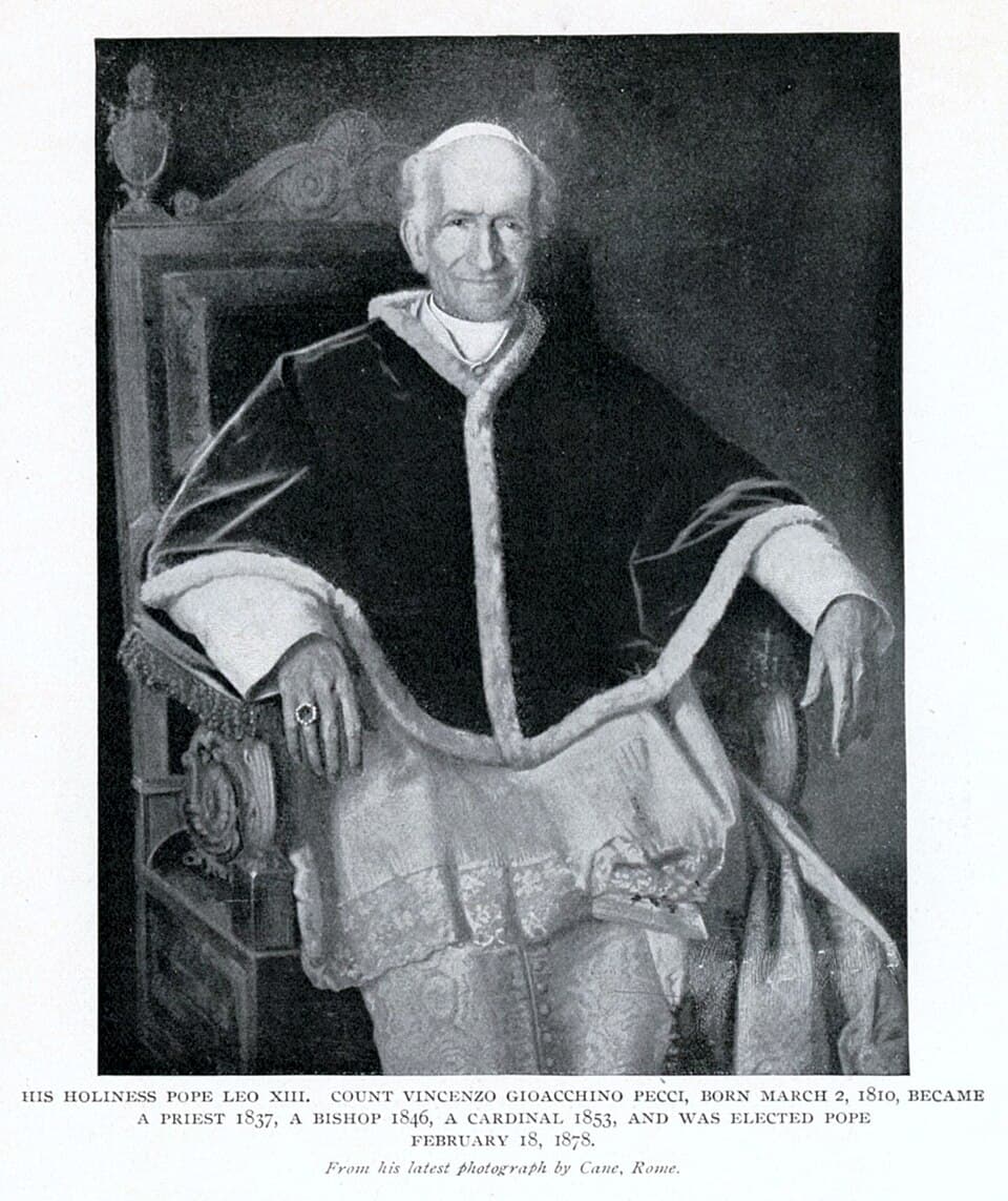 Portrait of Pope Leo XIII at the end of the 19th century