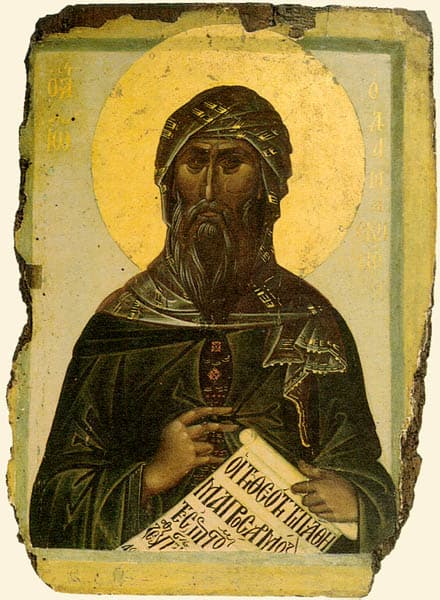 Arabische Ikone des heiligen Johannes von Damaskus, Kirchenlehrer